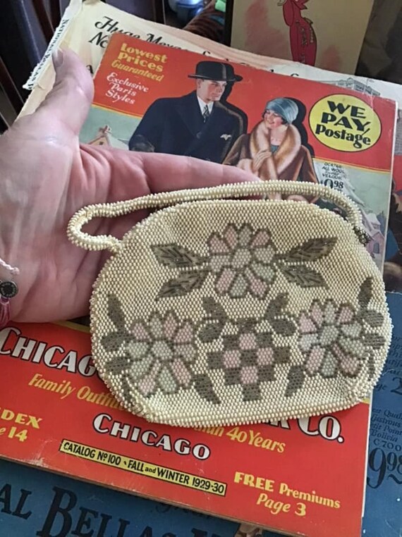 Vintage 1930's Handbag Purse Evening Bag Beaded M… - image 7