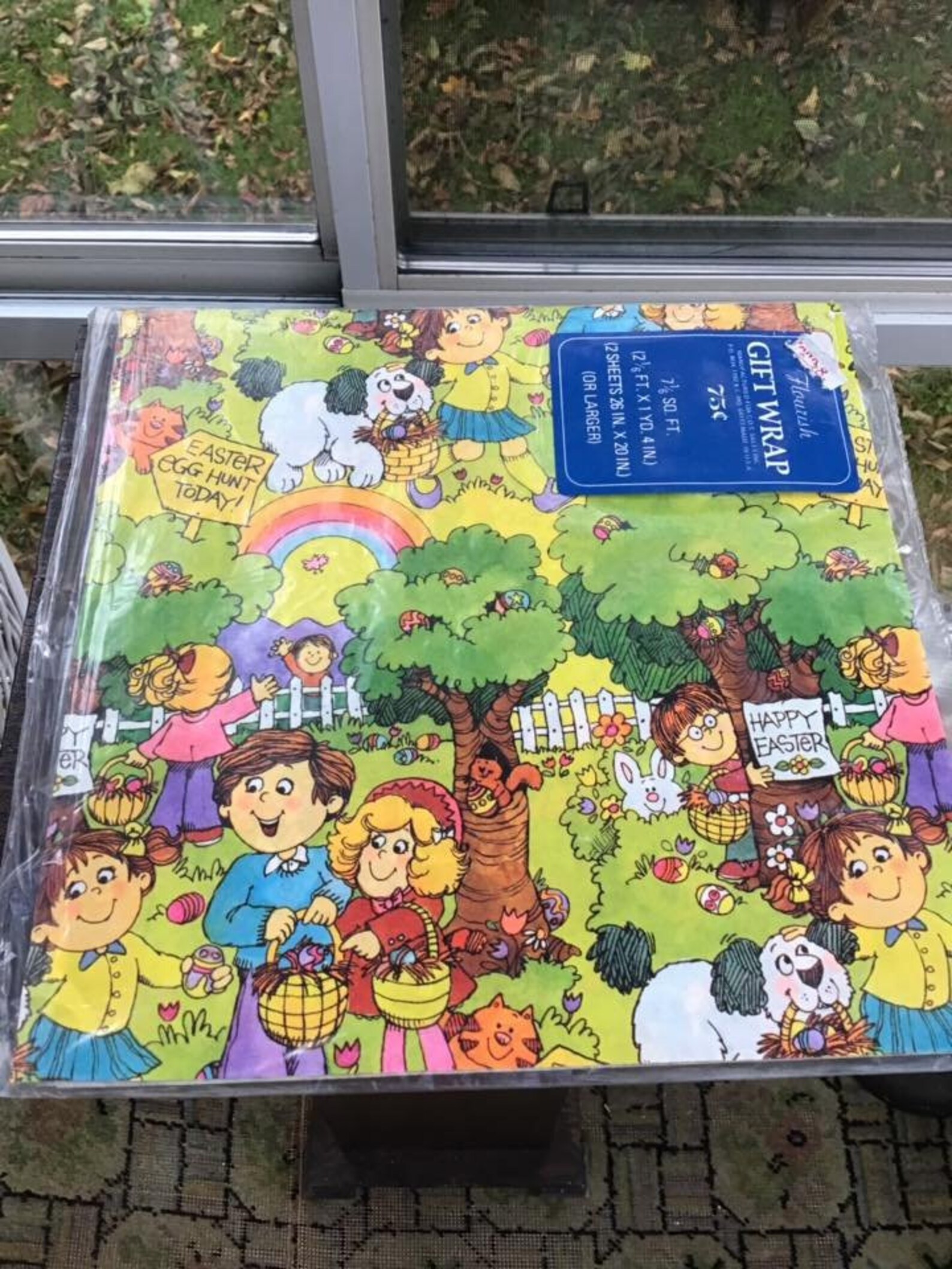 Vintage 1970s Gift Wrapping Paper Deadstock 2 Sheets EASTER THEME