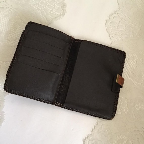 Vintage 1960's 1970's Wallet Genuine Leather Hand… - image 7