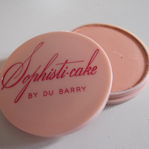 Vintage 1940s 1950s Cake Make-Up Foundation Deadstock Sophisti-Cake By Du Barry Compact Decorative Collectible