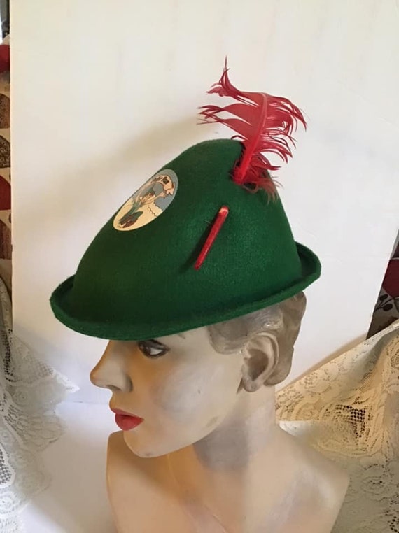 Vintage 1970's 1980's Hat Green Character Costume… - image 9