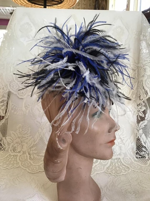 Vintage 1970's Feather Hair Fascinator Made From … - image 3