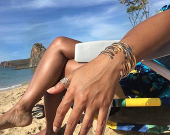 Gold Filled Hammered Cuff Bracelet: Adjustable Minimalist Jewelry