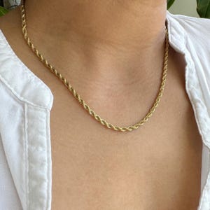 Rope Twist Chain Necklace, 24K Gold-Filled Chunky Rope Chain, Layering Necklace, Minimalist Jewelry, Necklace, Choker, Rope Necklace