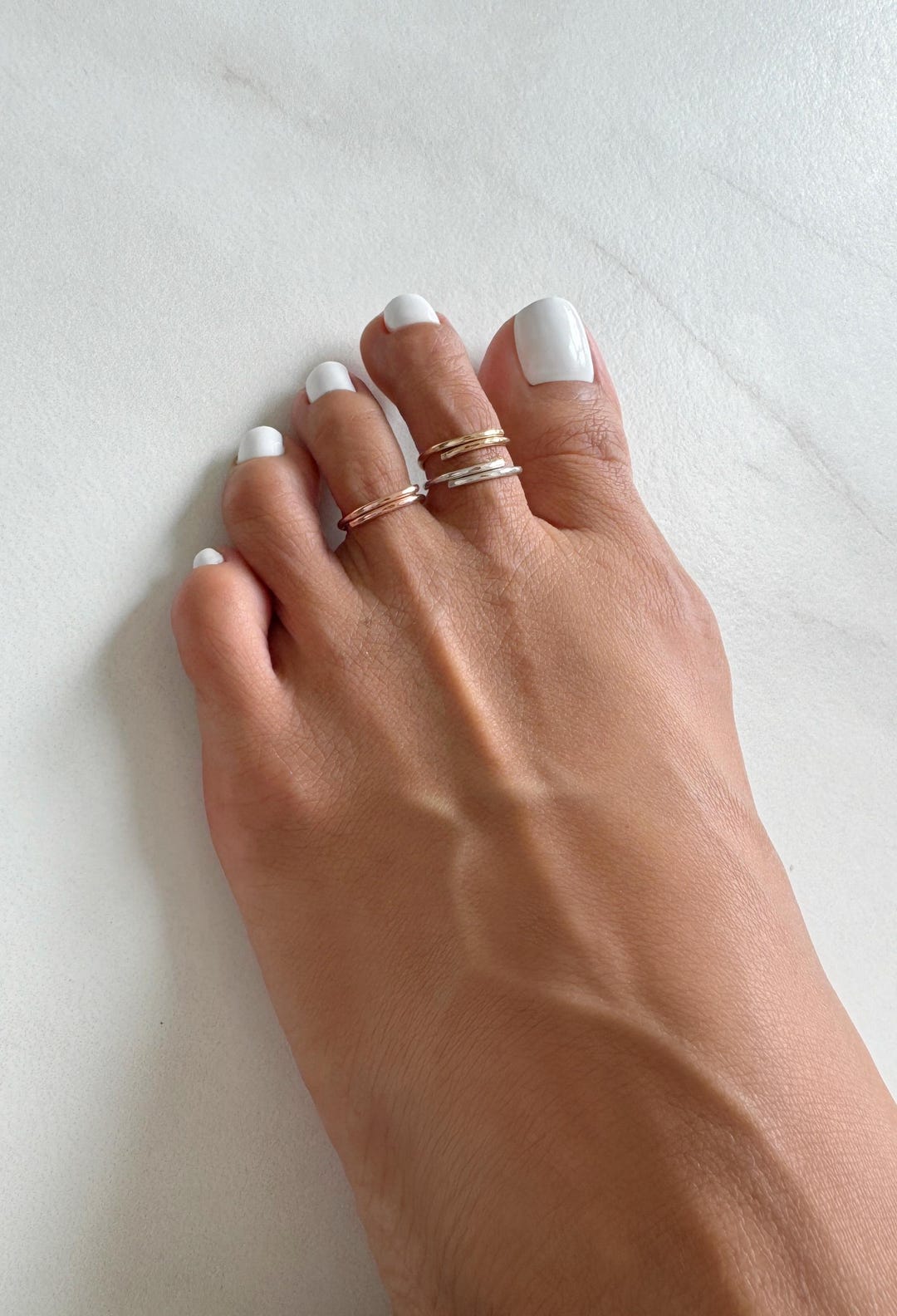 Rose Gold Toe Ring, Adjustable Small Toe Ring, Hammered Toe Ring, Gold ...