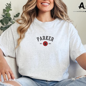 Embroidered Parker Established 2001 Tee, Classic Peter Parker Est. 2001 Tee, Peter Parker Celebration Shirt, Spiderman Fan Tee