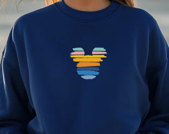 Embroidered Vintage Mickey Mouse Sweatshirt, Disney Mickey Sweatshirt, Retro Mickey Sweatshirt, Disney Trip Sweatshirt,  Mickey Sweatshirt
