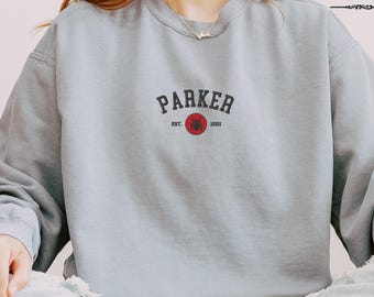 Embroidered Parker Established 2001 Sweatshirt, Classic Peter Parker Est. 2001 Sweatshirt, Spiderman Fan Sweatshirt, Parker Sweatshirt