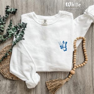 Embroidered Butterfly Sweatshirt, Elegant Butterfly Sweatshirt, Beautiful Butterfly Sweatshirt, Artistic Butterfly Sweatshirt