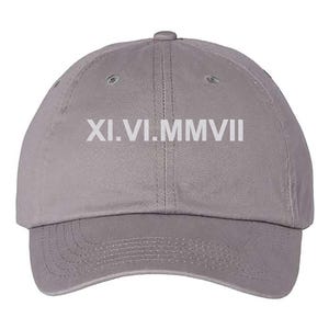 Embroidered Custom Roman Numerals Cap, Personalized Roman Numerals Hat, Roman Date Cap, Anniversary Year Hat, Custom Couple Cap