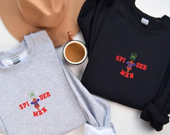 Embroidered Spiderman Sweatshirt, Classic Spiderman Sweatshirt, Peter Parker Celebration Sweatshirt, Spiderman Fan Sweatshirt