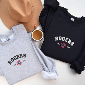 Embroidered Rogers 1918 Sweatshirt, Rogers Sweatshirt, Winter Soldier Sweatshirt, Winter Soldier Sweatshirt, Captain America Sweatshirt