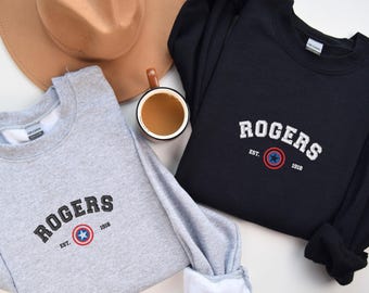 Embroidered Rogers 1918 Sweatshirt, Rogers Sweatshirt, Winter Soldier Sweatshirt, Winter Soldier Sweatshirt, Captain America Sweatshirt