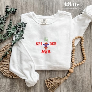 Embroidered Spiderman Sweatshirt, Classic Spiderman Sweatshirt, Peter Parker Celebration Sweatshirt, Spiderman Fan Sweatshirt