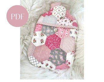 Pattern ~ Hexie Hot Water Bottle Cover PDF Pattern