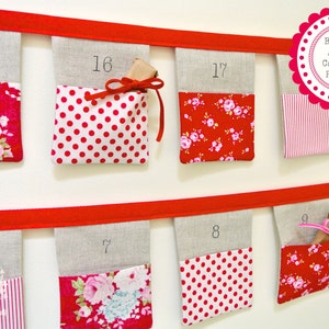 Pattern 24 Pocket Bunting Advent Calendar PDF Pattern image 1