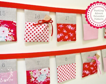 Pattern ~ 24 Pocket Bunting Advent Calendar PDF Pattern