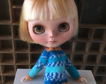 Blythe doll Clothes, Doll knitted sweater