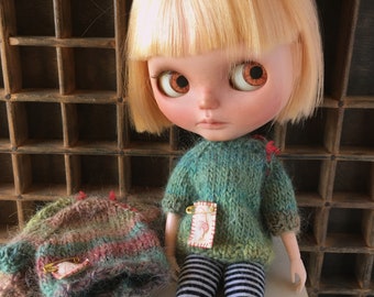 Blythe doll Clothes, Doll knitted sweater