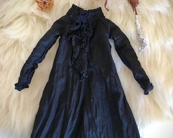Blythe doll Black cotton voile dress