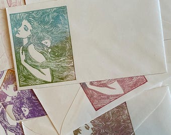 Decorated envelopes • pen pal, snail mail, junk journal, scrapbooking, rubber stamp art • mermaid mail
