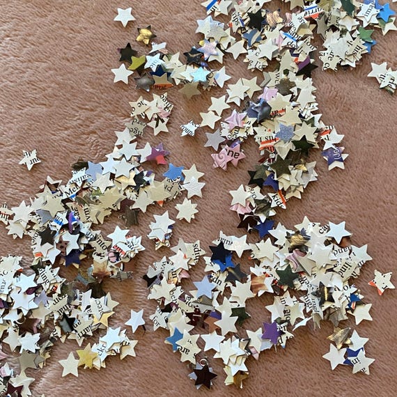 Star confetti • recycled, repurposed, upcycled books and magazines • 1G, 3G, or 5G