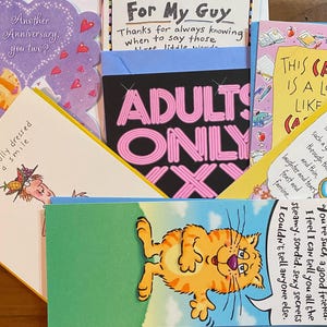 Vintage Cartoon Greeting Cards | Ironic Birthday Humor, 1990s Art, Set of 7