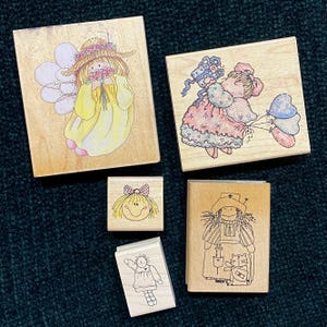 ヴィンテージアートスタンプセット、コテージコア、シャビーシック、エンジェル、ナース、カントリーステッチ、ハートバルーン | お手頃価格のアート＆クラフト、居心地の良い趣味