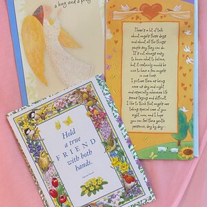 Vintage card | Feel Better Soon, Eva Allen quote, angel inspirational, true friendship