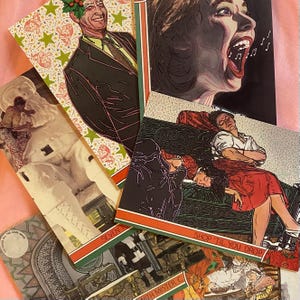 Christmas postcards, Art Deco inspired, William Rowe | unique vintage | unposted, Postcrossing, snail mail, pen pal, junk journal supplies