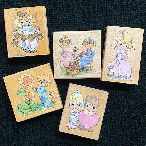 Vintage Precious Moments rubber stamps | Stampendous, junk journal and scrapbook supply, snail mail accents