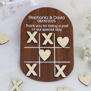 Wedding Favours | Wedding Table Game Keepsake | Wedding Guest Gifts | Fun Wedding Favours | Wedding Table Decor | Hearts Noughts & Crosses