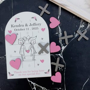 Tafelspellen | Unieke trouwbedankjes | Gepersonaliseerde tafelspellen | Bruiloft aandenken cadeau | Bruiloftideeën | Tic Tac Toe Game | Trouwspellen