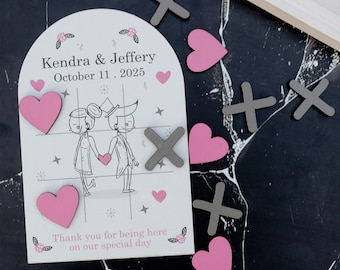 Table Games | Unique Wedding Favours | Personalised Table Games | Wedding Keepsake Gift | Wedding Ideas | Tic Tac Toe Game | Wedding Games