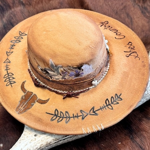 Cowgirl Hut, Westernhut, Handgebrannter Hut, Fedora Hut, Western Accessoires