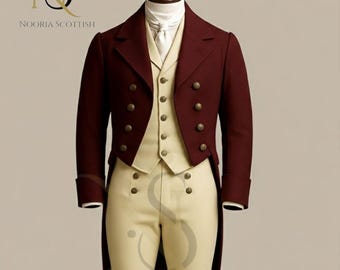 Regency Tailcoat for Men • Mr Darcy Costume • Georgian Victorian Suit • Historical Reenactment Outfit • Custom Made Tailcoat & Breeches