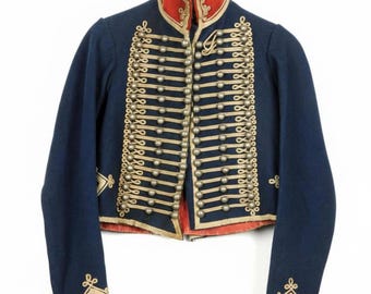 Napoleonic Military Hussar Jacket Black Jimi Hendrix Style Tunic Pelisse Parade Coat