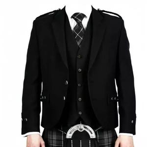 Schottische schwarze Wolle Argyle Kiltjacke und Weste Hochzeit Kiltjacke für Männer von Nooria Industrie