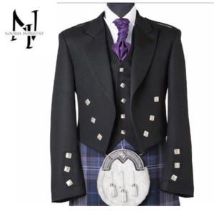 Men&#39;s Prince Charlie Jacket With 5 Buttons Vest Scottish Wedding Kilt Jacket By Nooria Industry
