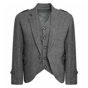 Schottische Graue Tweed Wolle Argyle Kilt Jacke Mit Weste Hochzeit Argyll Jacke Von Nooria Industrie