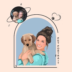 Custom Pet Portrait, pet drawing from pic, gift for pet owner, pet loss memorial, custom dog portrait, family with pet gift, family portrait