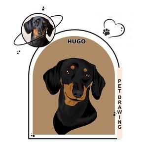 Custom Pet drawing from photo, digital print from pet photo,  pet digital download, gift for pet birthday, pet owner portraits, custom gift