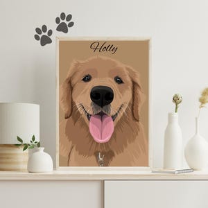 cartoon pet portrait, digital print pet photo, gift for pet owner, pet drawing from photo, gift for pet birthday, custom portrait, digital