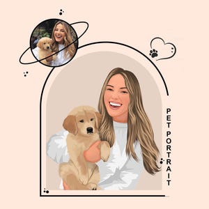 Portrait personnalisé de chien ou de chat - Illustration d'animal de compagnie dessinée à la main - Cadeau unique pour les propriétaires d'animaux de compagnie - Impression numérique d'art mural - Portrait d'animal de compagnie à partir d'une photo