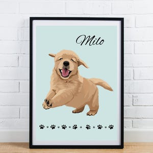 Retrato de mascota para amantes de las mascotas, perro o gato personalizado dibujado a mano, regalo de cumpleaños para mascotas, ilustración de perro, pintura digital, retrato de mascota personalizado