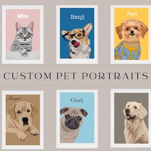 Personalized Pet Portrait, Pet Artwork Based on Photo, Unique Gifts for Pet Lovers, Presents for Pets, Birthday Surprise for Your Pet