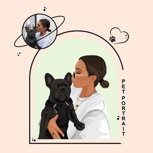 Custom dog Portrait, dog drawing from pic, gift for pet owner, pet loss memorial, gift for her, family with pet gift, family portrait