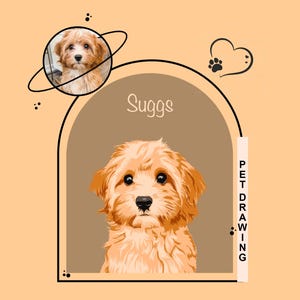 pet portrait custom, pet illustration from photo, faceless pet portrait, wall decor for pet owner, custom pet portrait, gift for dog owner