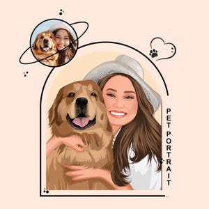 Retrato de mascota personalizado a partir de una foto - Dibujo personalizado de perro y gato para amantes de las mascotas - Regalo en acuarela o estilo caricatura - Regalo conmemorativo