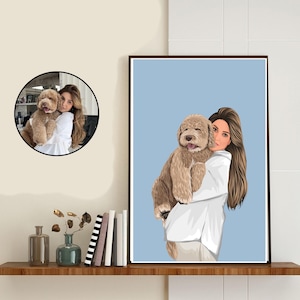 Custom Pet Portrait, pet Illustration from photo, Pet Loss Memorial Gift, Custom Dog or Cat Art, custom gift for pet owner, fathers day gift